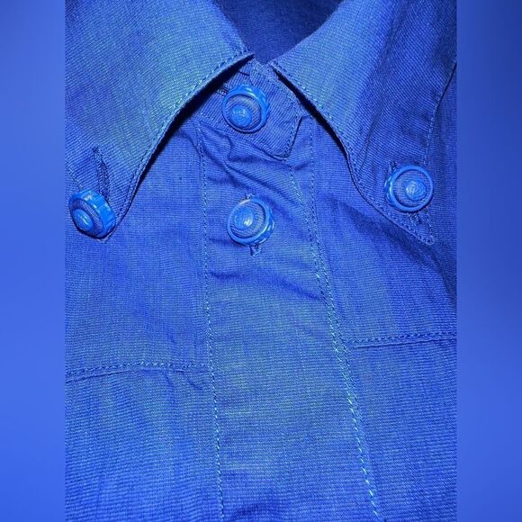 Versace Jeans Couture Medusa Button Blue Long sleeve Button Down Medium - Picture 7 of 10